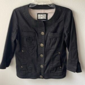 Tria jacket size small black button up lined athleisure biker core